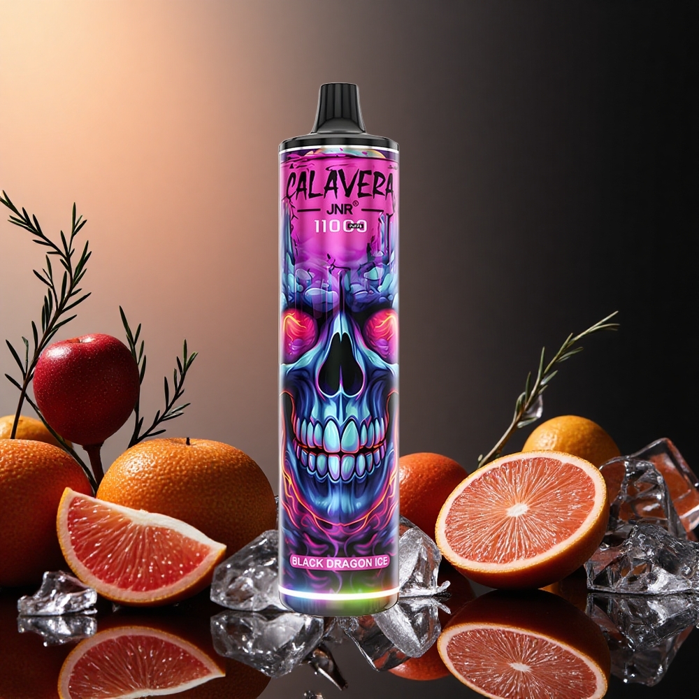 JNR Calavera 11000 Puffs Carga Tipo-C 21ml Dragón Negro Hielo