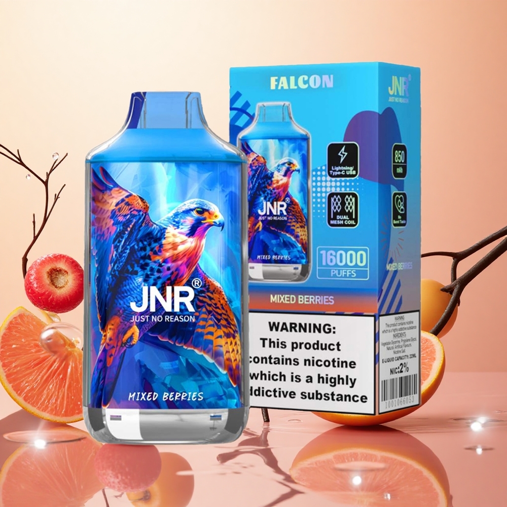 JNR Falcon 16000 Puffs 22ml Bayas Mixtas Dual Mesh