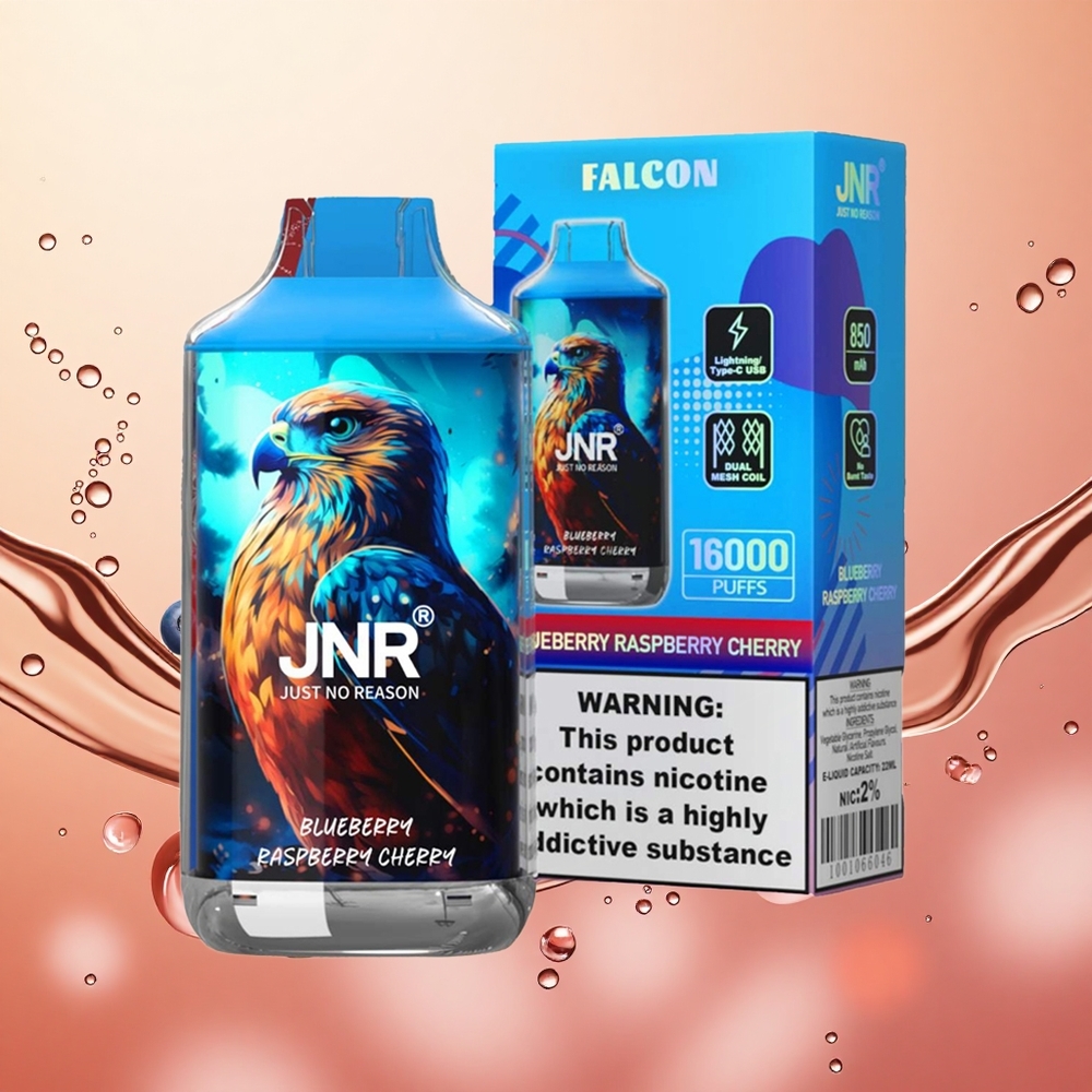 JNR Falcon 16000 Puffs Arándano Frambuesa Cereza Batería 850mAh Tipo C