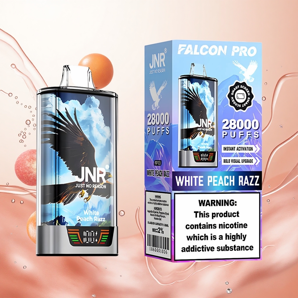 JNR Falcon Pro 28000 30ml 28000 Puffs Melocotón Blanco Frambuesa