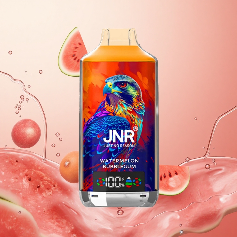 JNR Falcon X 18000 Puffs 24ml Chicle Sandía Pantalla Digital