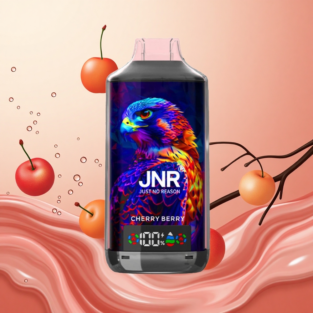 JNR Falcon X 18000 Puffs Cereza y Baya con Pantalla Digital y Carga Rápida Type-C