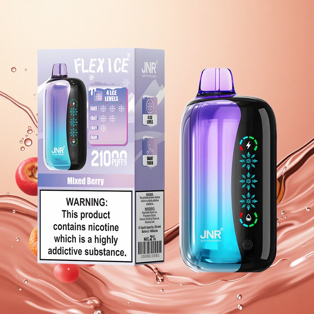 JNR Flex Ice 21000 Puffs Baya Mixta Pantalla Táctil