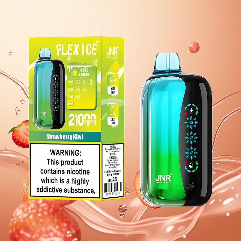 JNR Flex Ice 21000 Puffs Fresa Kiwi Pantalla Táctil y Aire Ajustable