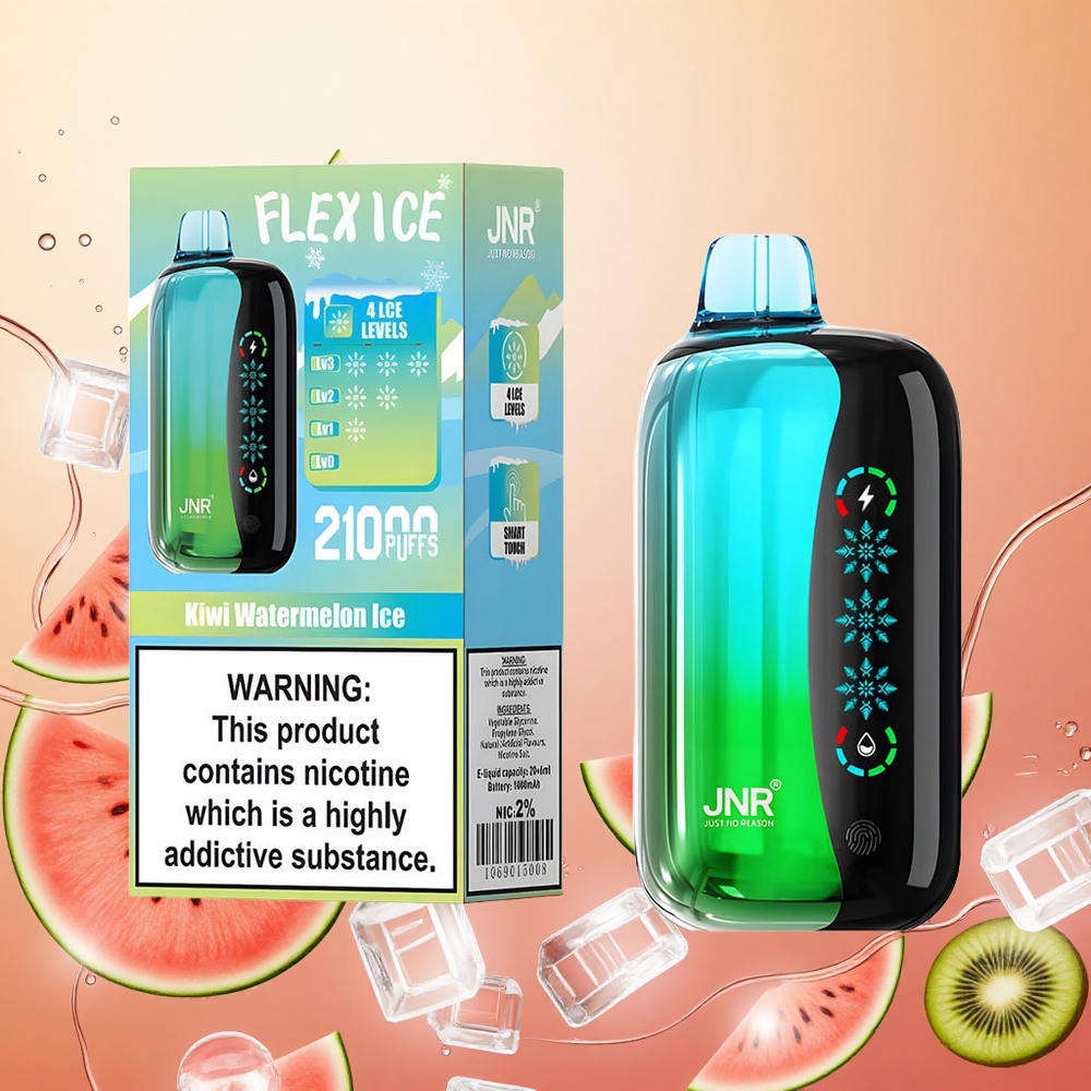 JNR Flex Ice 21000 Puffs Kiwi Sandía Hielo Pantalla Táctil