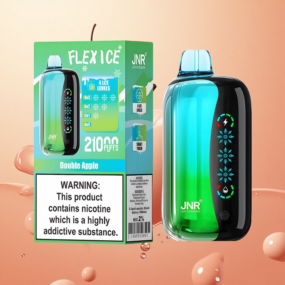 JNR Flex Ice 21000 Puffs Manzana Doble Pantalla Táctil y Aire Ajustable