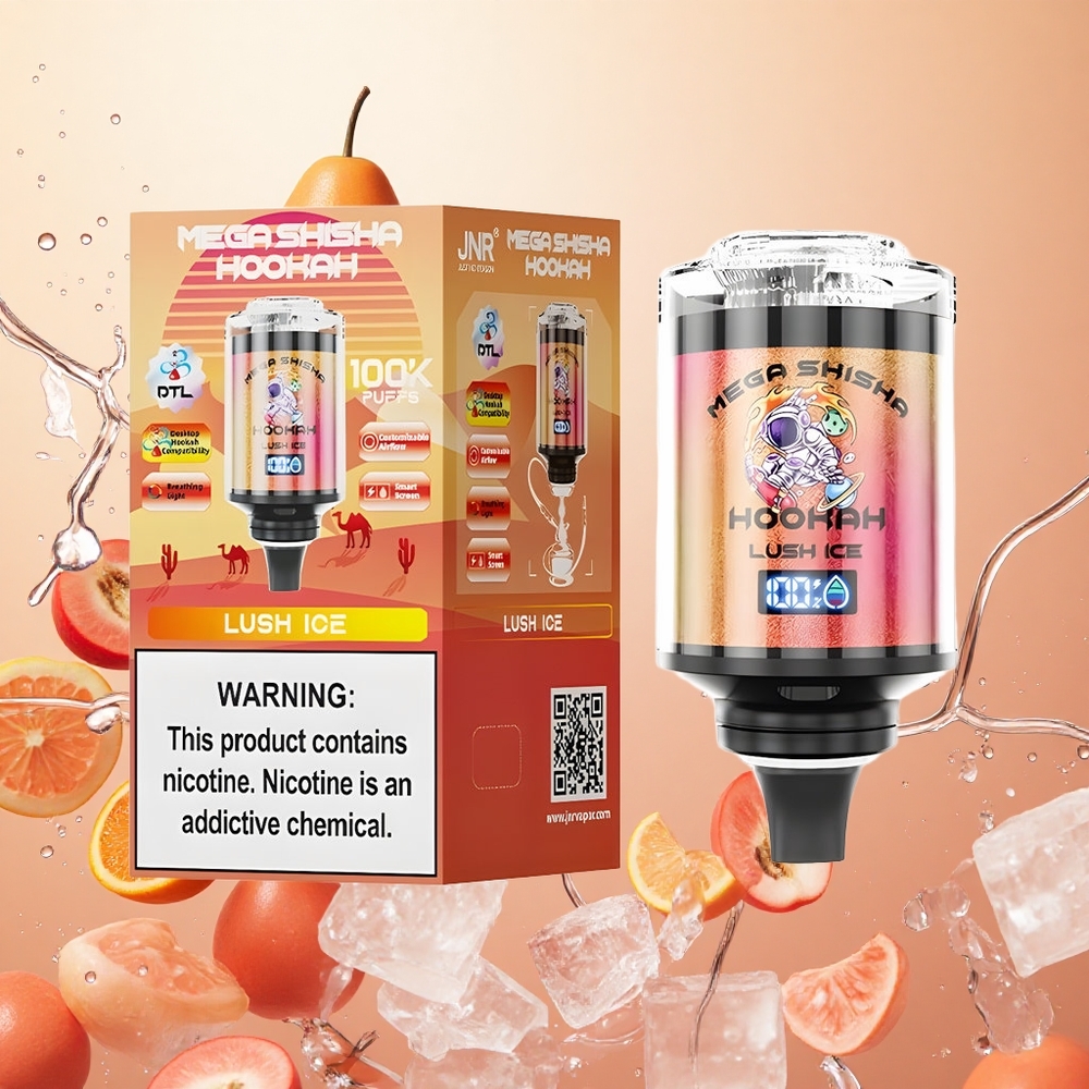 JNR Mega Shisha 100K Helado Lujoso Pantalla Inteligente y Batería Recargable