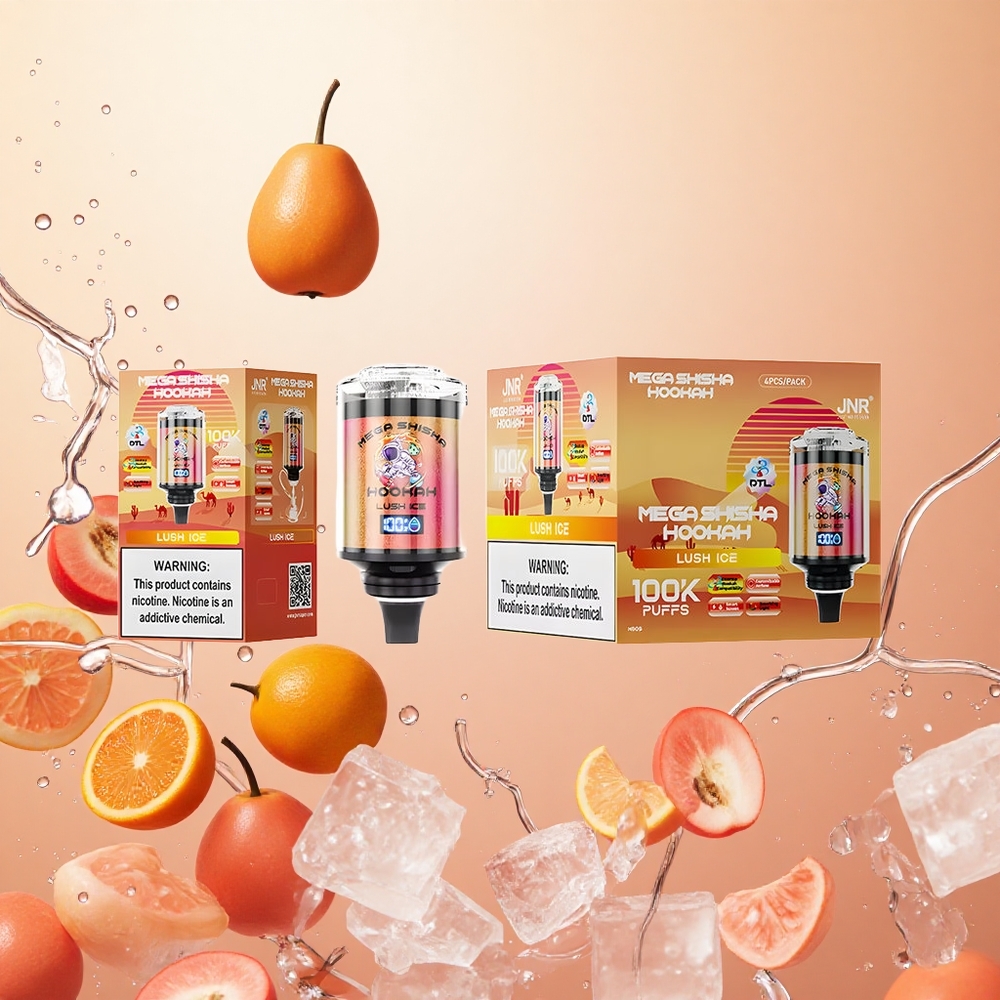 JNR Mega Shisha 100K Helado Lujoso Pantalla Inteligente y Batería Recargable