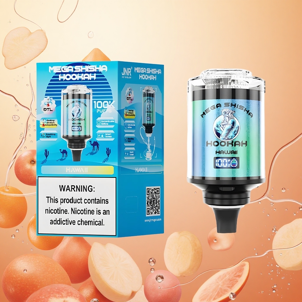 JNR Mega Shisha Hookah 100K Compatibilidad de Escritorio 2200mAh Hawai