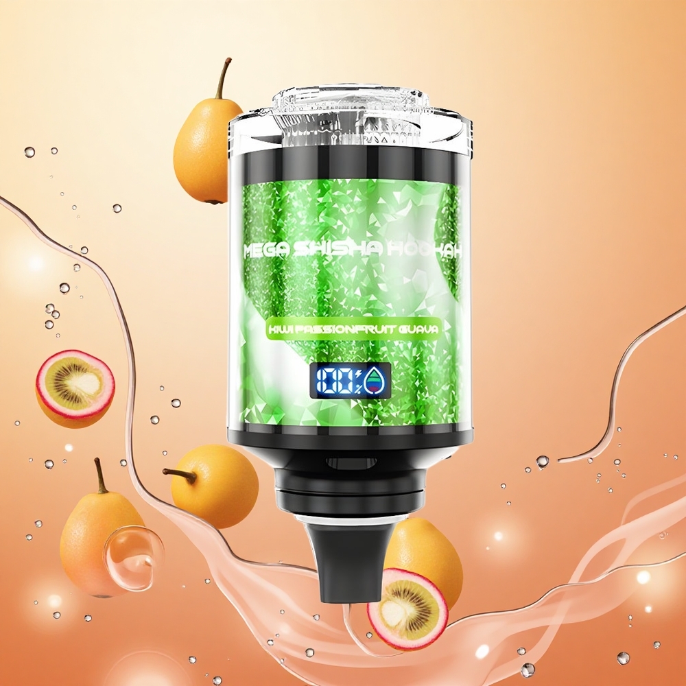 JNR Mega Shisha Hookah 100K Kiwi Maracuyá Guayaba Compatibilidad con Escritorio 2200mAh Pantalla Inteligente