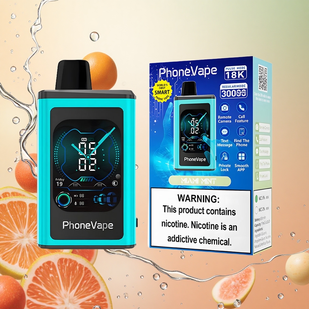 JNR PhoneVape 30000 Puffs Batería Recargable Menta Miami