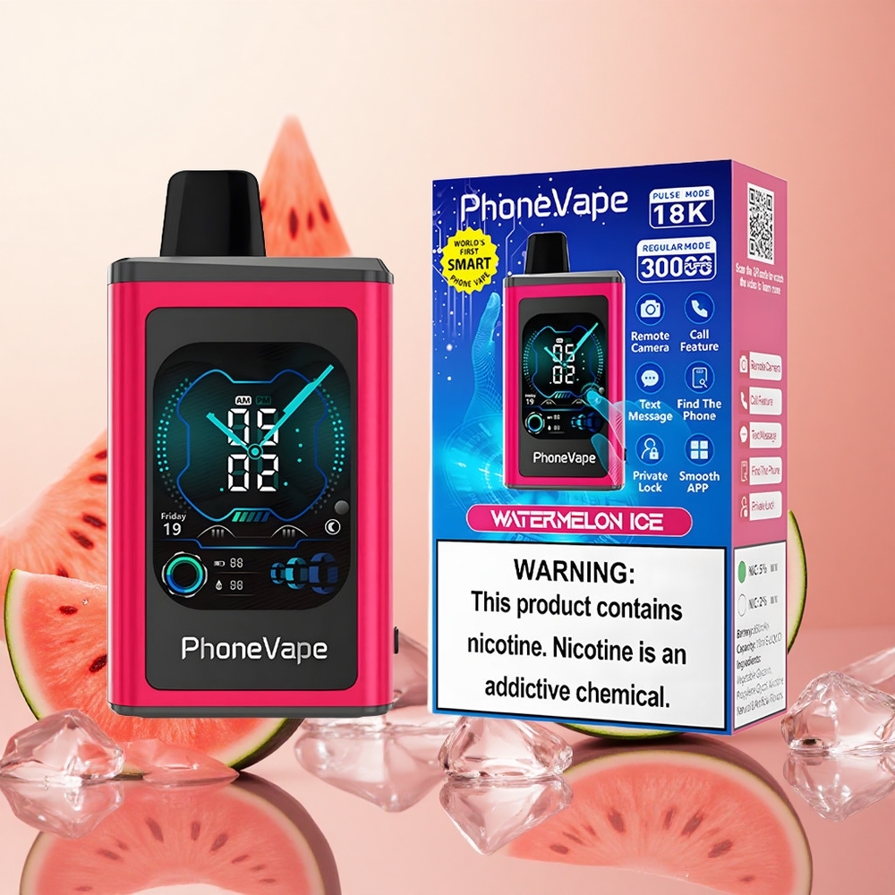 JNR PhoneVape 30000 Puffs Pantalla Completa Sandía Helada