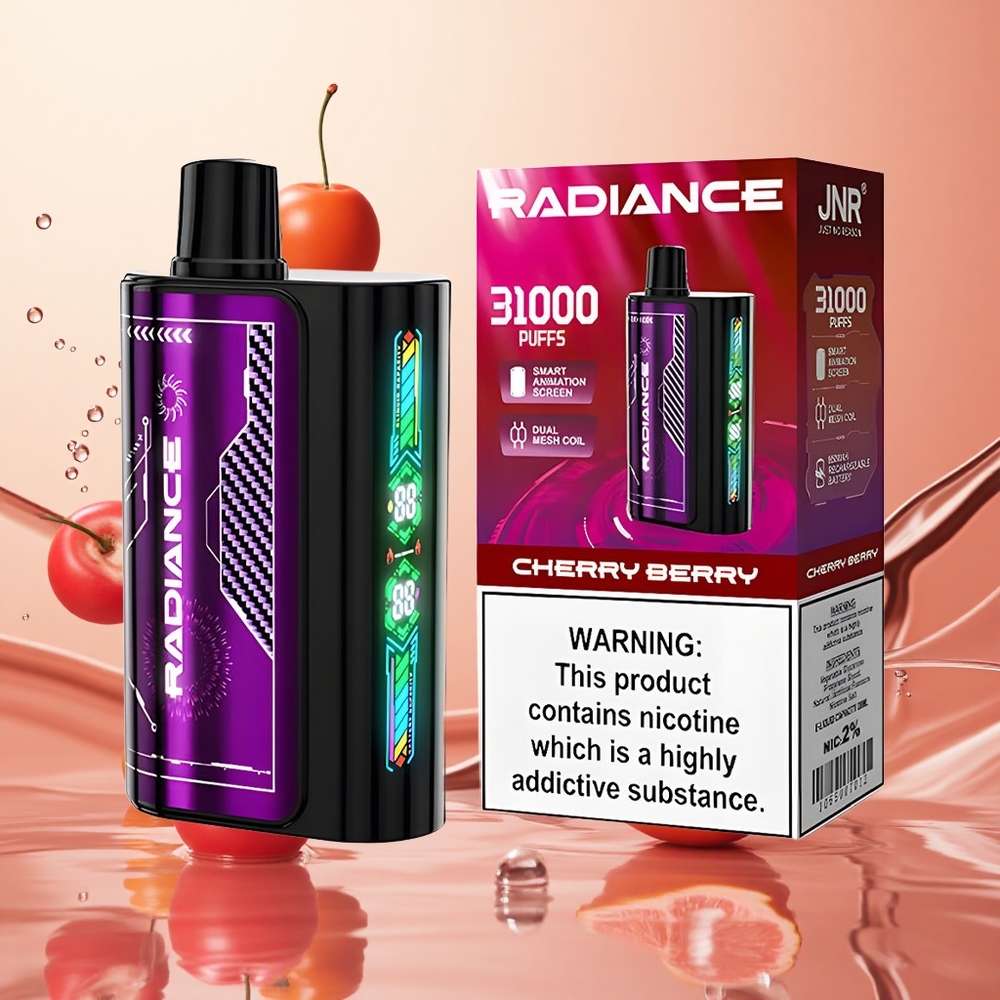 JNR Radiance 31000 Puffs Cereza Baya Pantalla Inteligente
