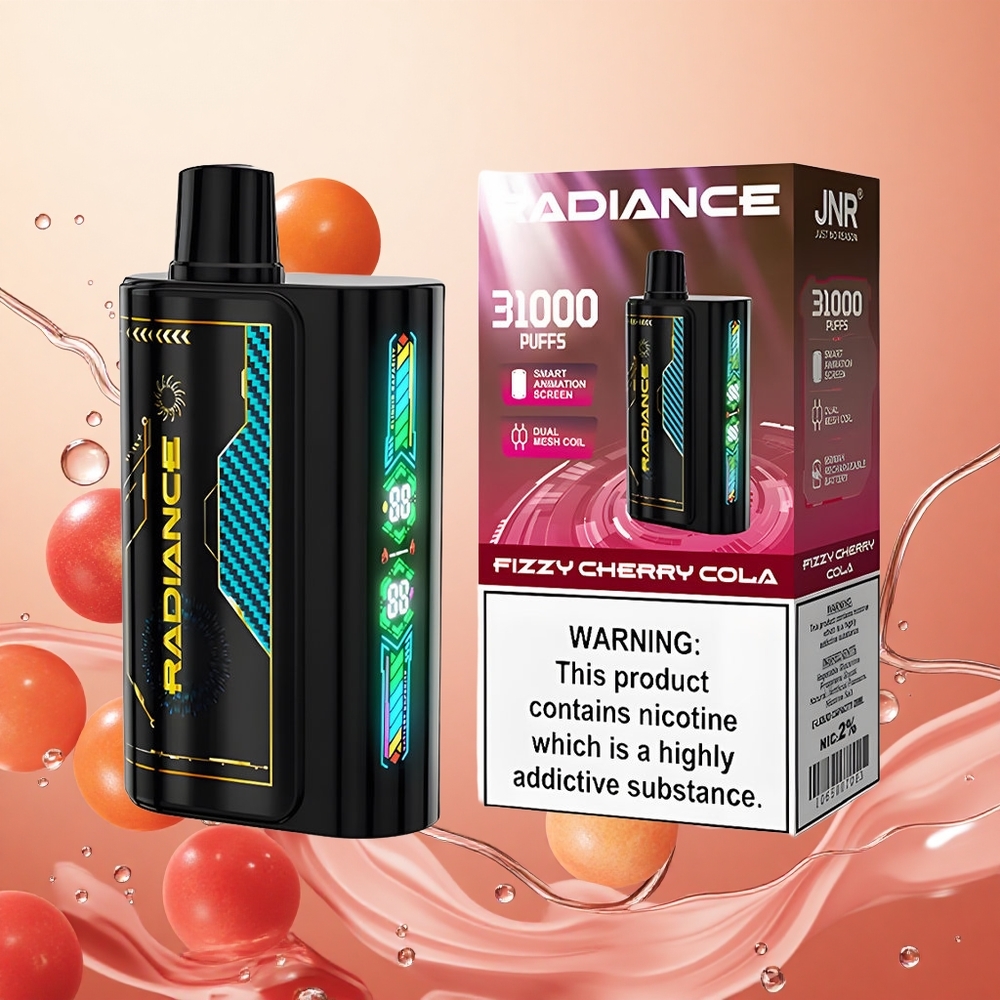 JNR Radiance 31000 Puffs Cereza Cola Fizzy Pantalla Inteligente