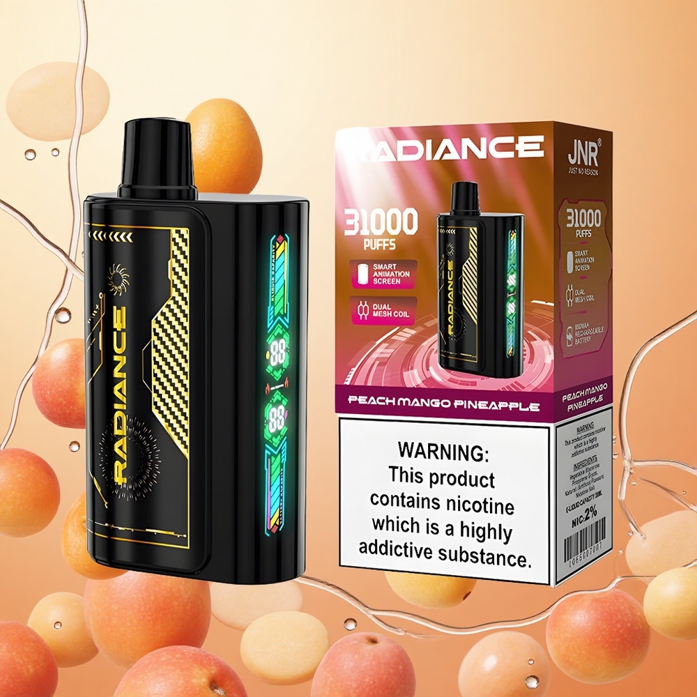 JNR Radiance 31000 Puffs Durazno Mango Piña Pantalla Inteligente