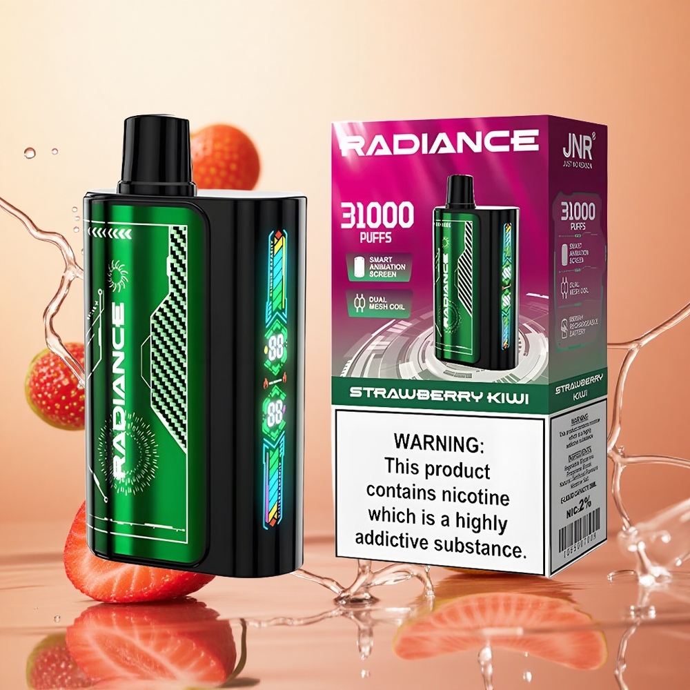 JNR Radiance 31000 Puffs Fresa Kiwi Pantalla Inteligente Batería Recargable