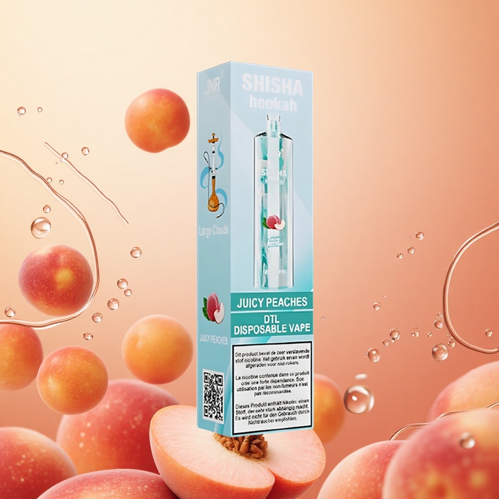 JNR Shisha Hookah 12000 Puffs Duraznos Jugosos con Batería 750mAh y E-líquido 24ml