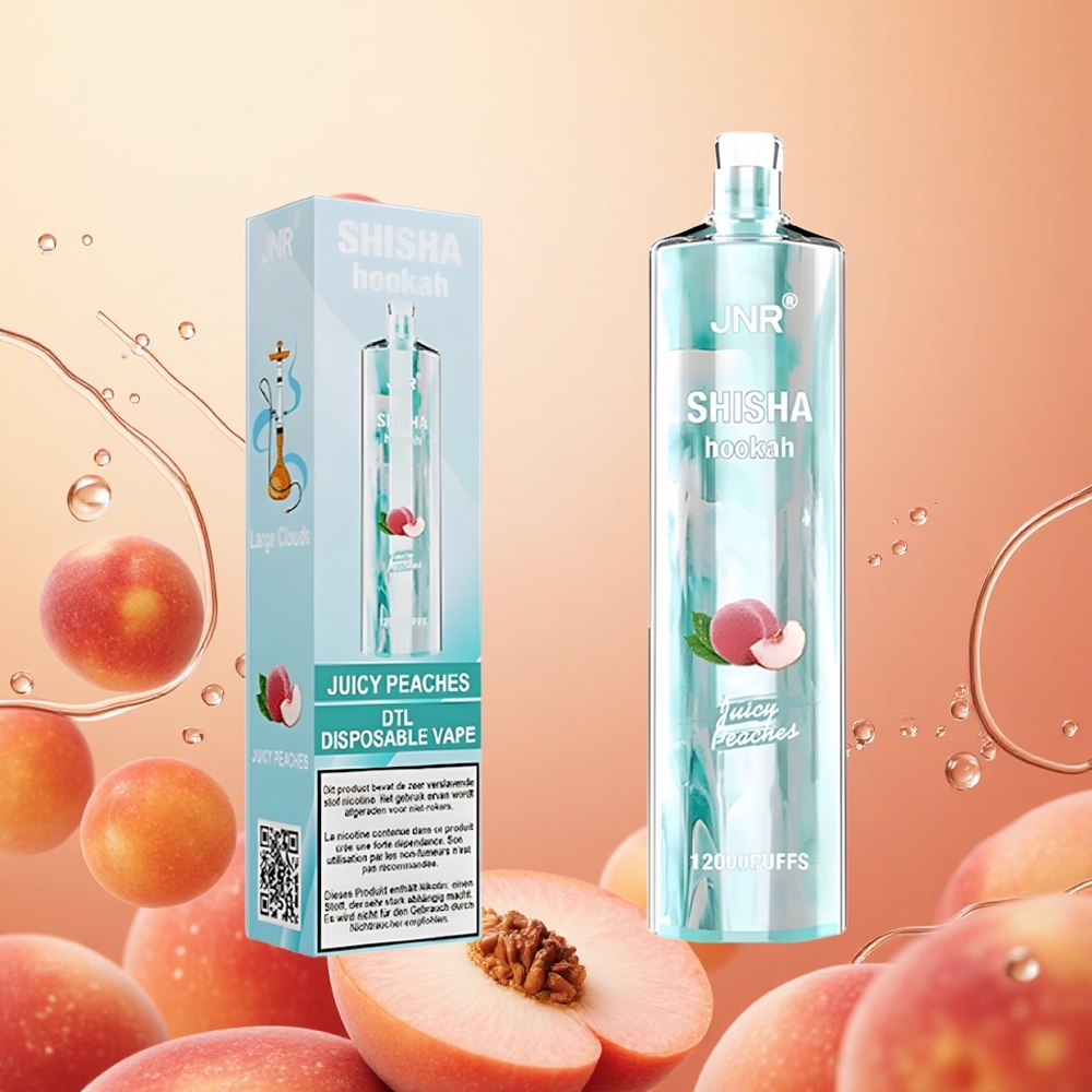 JNR Shisha Hookah 12000 Puffs Duraznos Jugosos con Batería 750mAh y E-líquido 24ml