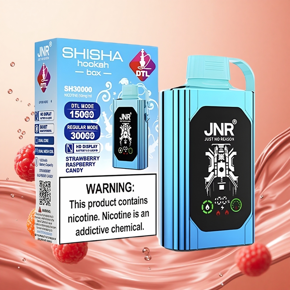 JNR Shisha Hookah Box 20500 Puffs Fresa Frambuesa Caramelo 25ml 1000mAh