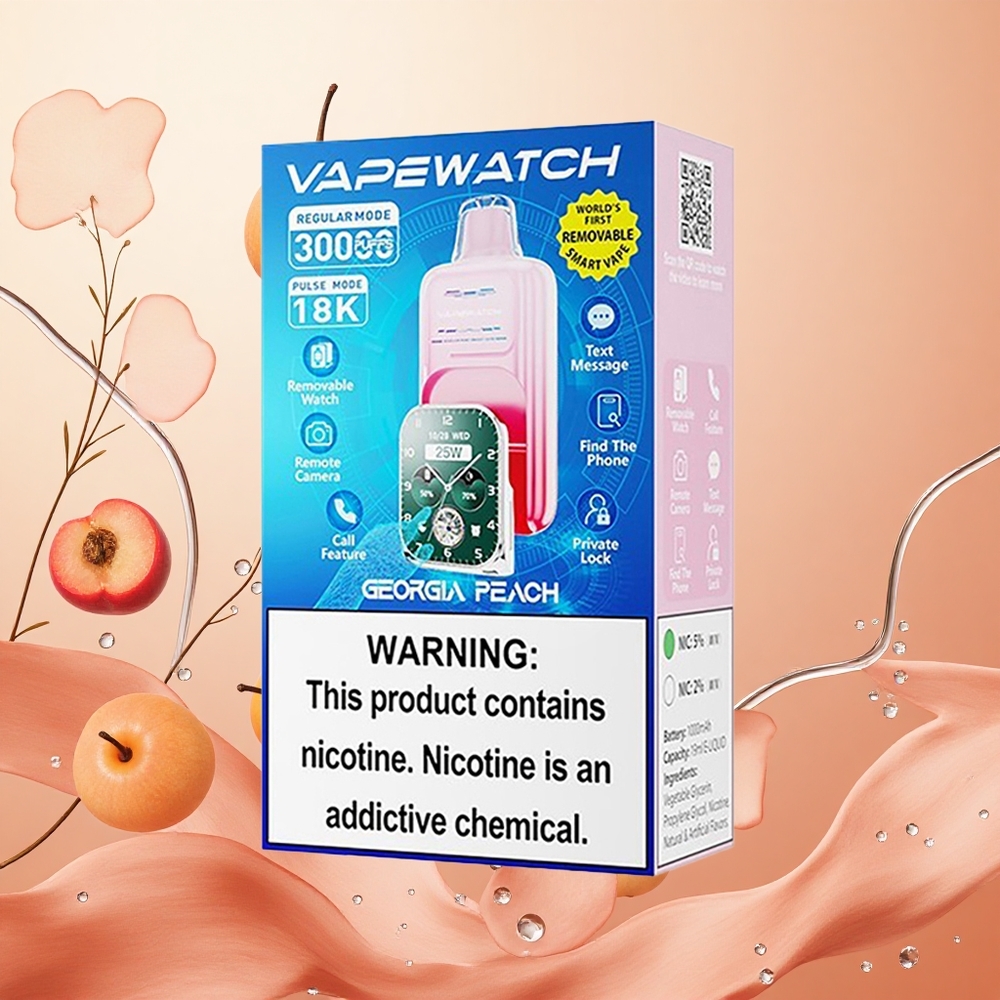 JNR Vape Watch 30000 Puffs 19mL Durazno de Georgia Dual Mesh Coil