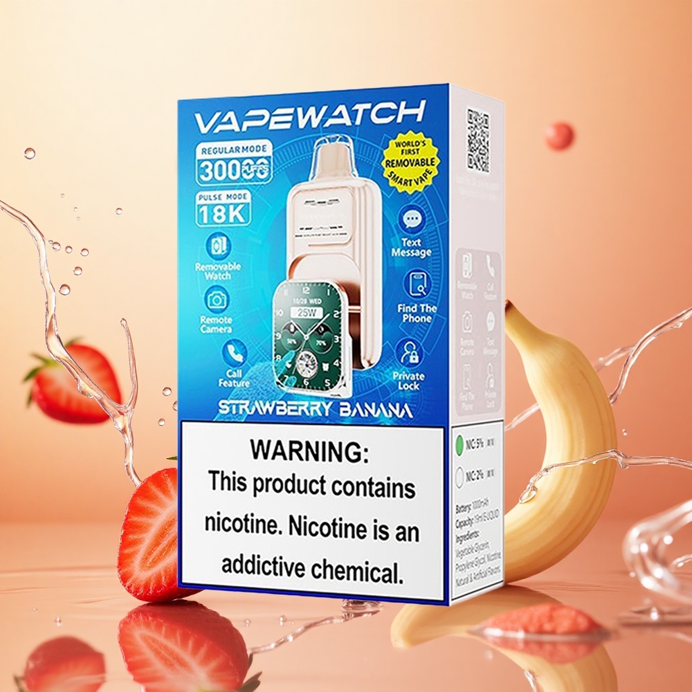 JNR Vape Watch 30000 Puffs 19mL Fresa Plátano