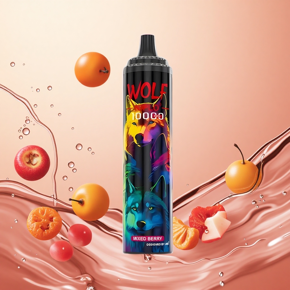 JNR Wolf Niplo 10000 Puffs Bayas Mixtas Capacidad 20ml Recarga Rápida Tipo-C