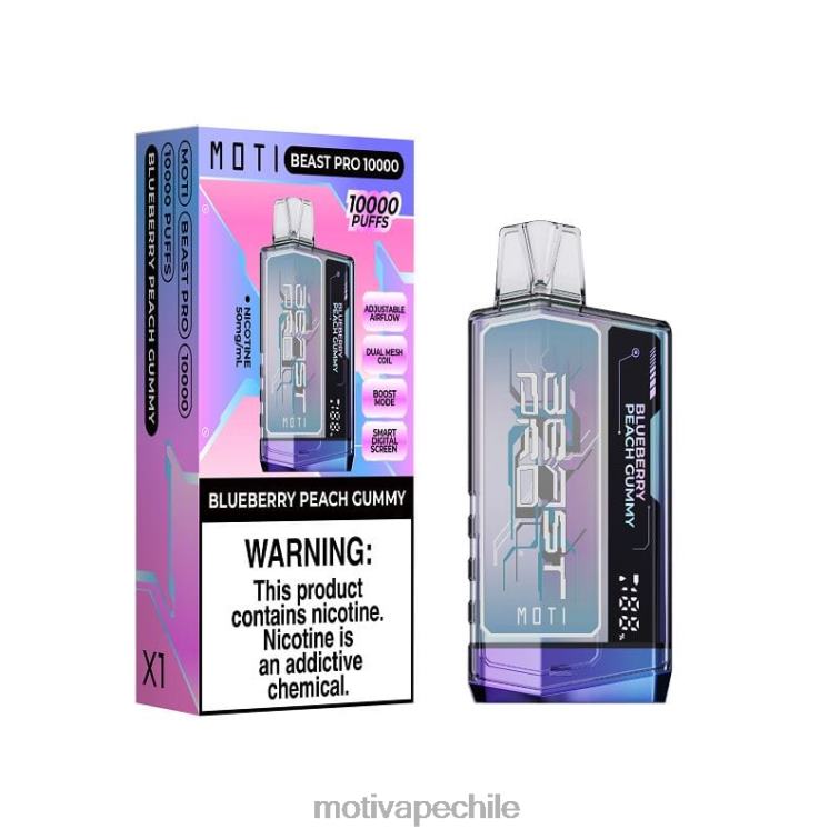 MOTI Beast Pro vaporizador desechable (5%, 10000 inhalaciones) Gomitas de durazno y arándanos FJ46039 Moti Piin Precio Chile