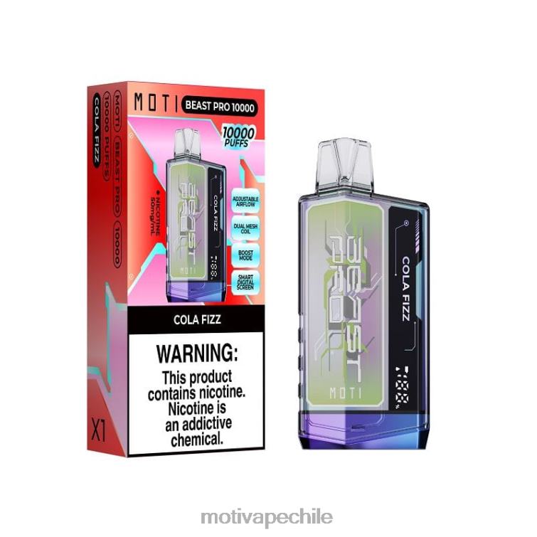MOTI Beast Pro vaporizador desechable (5%, 10000 inhalaciones) gaseosa de cola FJ46042 Moti Vape Santiago