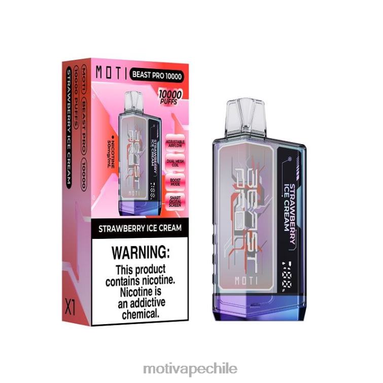MOTI Beast Pro vaporizador desechable (5%, 10000 inhalaciones) helado de fresa FJ46050 Moti Vape Review