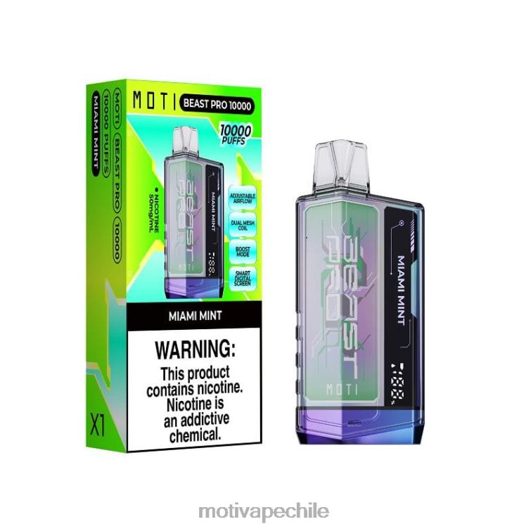 MOTI Beast Pro vaporizador desechable (5%, 10000 inhalaciones) menta de miami FJ46048 Vaper Moti Precio