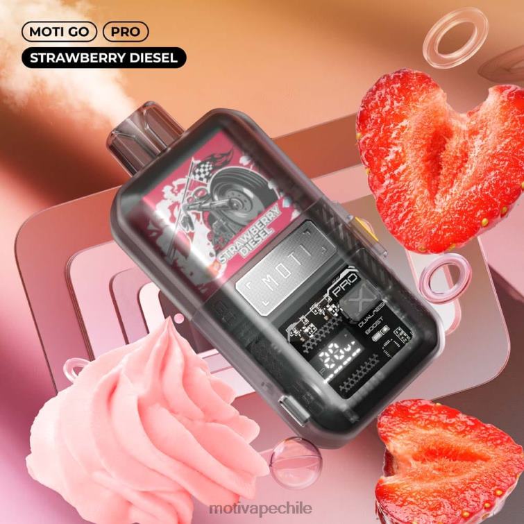 MOTI Go Pro vaporizador desechable (5%, 12000 inhalaciones) diésel de fresa FJ46021 Moti Vape Chile